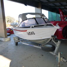 USED QUINTEX 445 ESTUARY FISHING BOAT and TRAILER