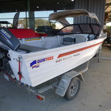 USED QUINTEX 445 ESTUARY FISHING BOAT and TRAILER